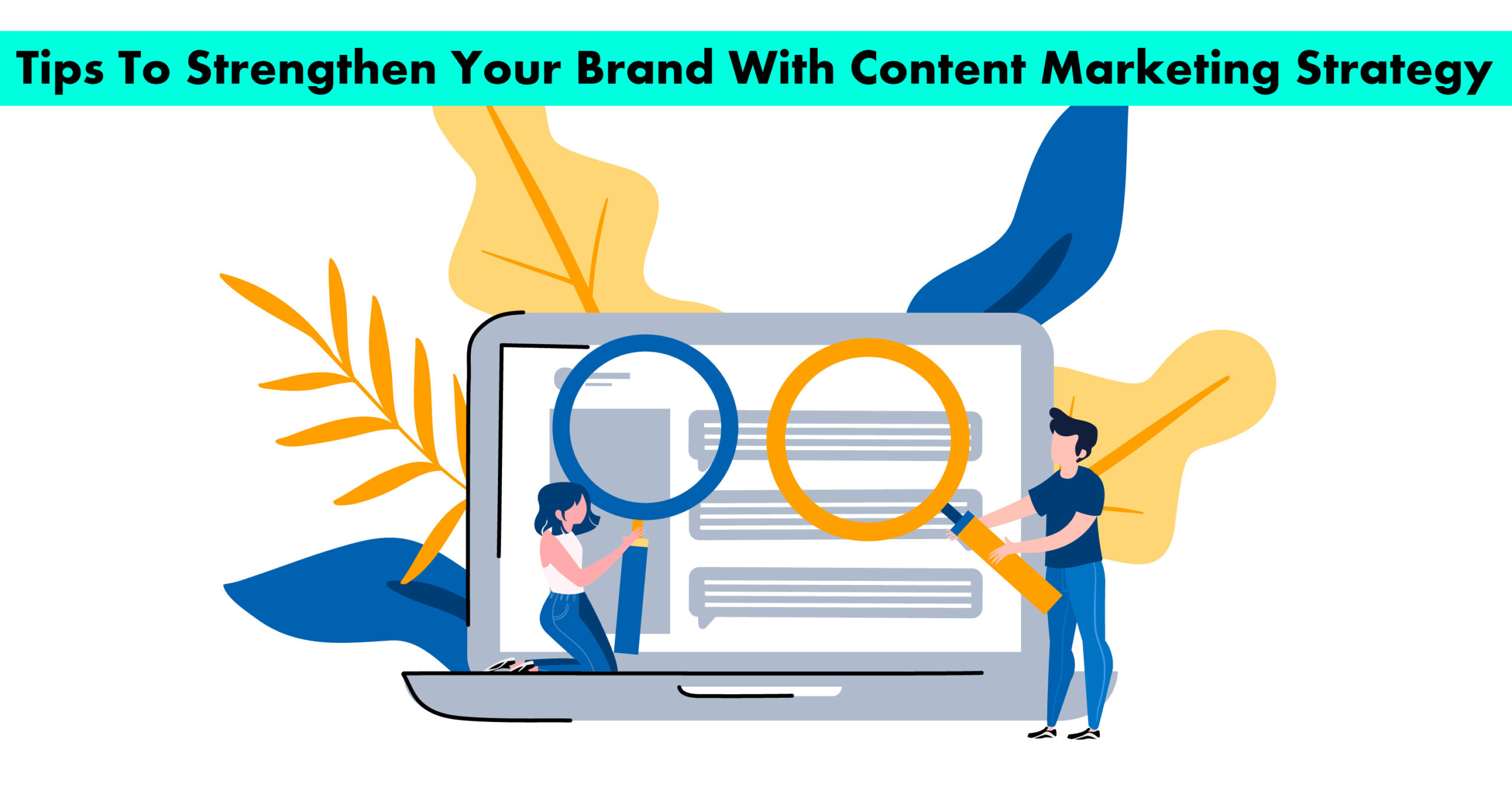 Vector image showing content marketing illustration